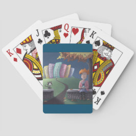 Kat Lady in de parkspeelkaarten Pokerkaarten