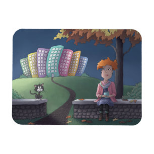 Kat Lady in het park Magnet Magneet