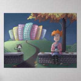 Kat Lady in het Poster van het park