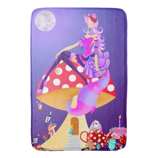 Kat lady in Moonlight Badmat (Voorkant Verticaal)