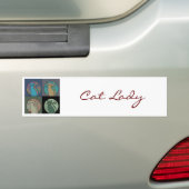 Kat Lady Multi Cats Sitting Thunder_Cove Bumpersticker (Op auto)