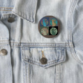 Kat Lady Multi Cats Sitting Thunder_Cove Ronde Button 5,7 Cm (In situ)