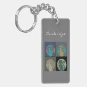 Kat Lady Multi Cats Sitting Thunder_Cove Sleutelhanger (Voorkant Links)