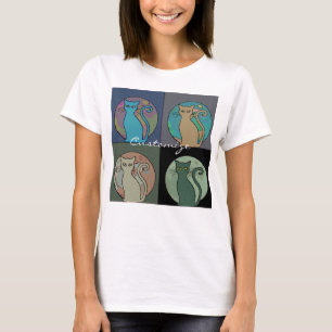 Kat Lady Multi Cats Sitting Thunder_Cove T-shirt