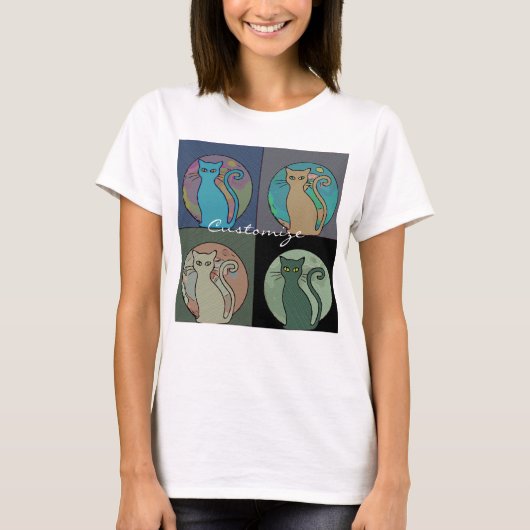 Kat Lady Multi Cats Sitting Thunder_Cove T-shirt (Voorkant)