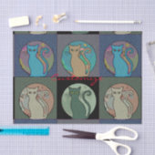 Kat Lady Multi Cats Sitting Thunder_Cove Tissuepapier (Craft)
