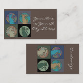 Kat Lady Multi Cats Sitting Thunder_Cove Visitekaartje (Voorkant / Achterkant)