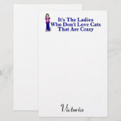 Kat Lady (niet gek) Briefpapier (Voorkant / Achterkant)