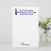 Kat Lady (niet gek) Briefpapier (Staand voorkant)
