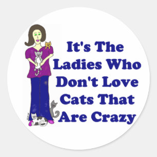 Kat Lady (niet gek) Ronde Sticker