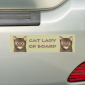 Kat Lady On Board Bumpersticker (Op auto)