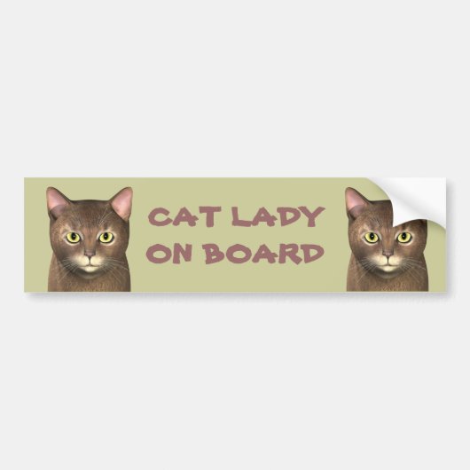 Kat Lady On Board Bumpersticker (Voorkant)