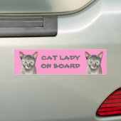 Kat Lady On Board Bumpersticker (Op auto)