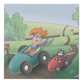 Kat Lady Road Rally Faux Wrapped Canvas Print