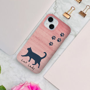 Kat Lady Rustic Pink-telefoontas voor haar Case-Mate iPhone Case