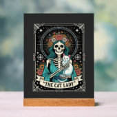 Kat Lady Skelet Tarot Bloem Gothic Acryl Bord (Neutraal)