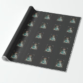 Kat Lady Skelet Tarot Bloem Gothic Cadeaupapier (Uitgerold)