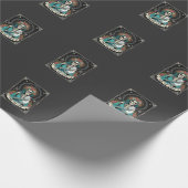 Kat Lady Skelet Tarot Bloem Gothic Cadeaupapier (Hoek)