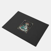 Kat Lady Skelet Tarot Bloem Gothic Deurmat (Schuin)