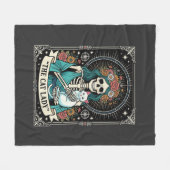Kat Lady Skelet Tarot Bloem Gothic Fleece Deken (Voorkant (Horizontaal))