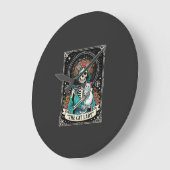 Kat Lady Skelet Tarot Bloem Gothic Grote Klok (Hoek)