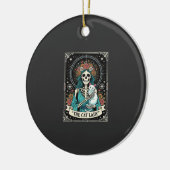 Kat Lady Skelet Tarot Bloem Gothic Keramisch Ornament (Links)