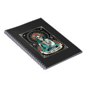 Kat Lady Skelet Tarot Bloem Gothic Notitieboek (Rechterzijde)