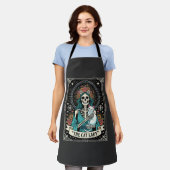Kat Lady Skelet Tarot Bloem Gothic Schort (Gedragen)