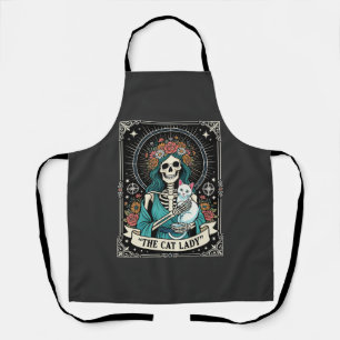 Kat Lady Skelet Tarot Bloem Gothic Schort