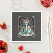 Kat Lady Skelet Tarot Bloem Gothic Servet (Insitu)