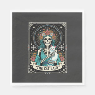 Kat Lady Skelet Tarot Bloem Gothic Servet