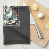 Kat Lady Skelet Tarot Bloem Gothic Theedoek (Quarter Fold)