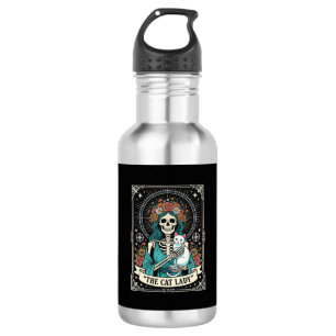Kat Lady Skelet Tarot Bloem Gothic Waterfles