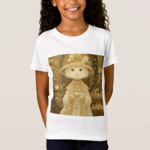 Kat Lady Snow – Victoriaanse kat met theekopje T-shirt