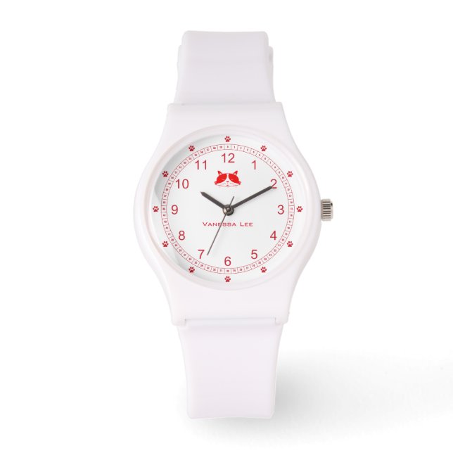  kat Lady Watch in Red Horloge (Voorkant)