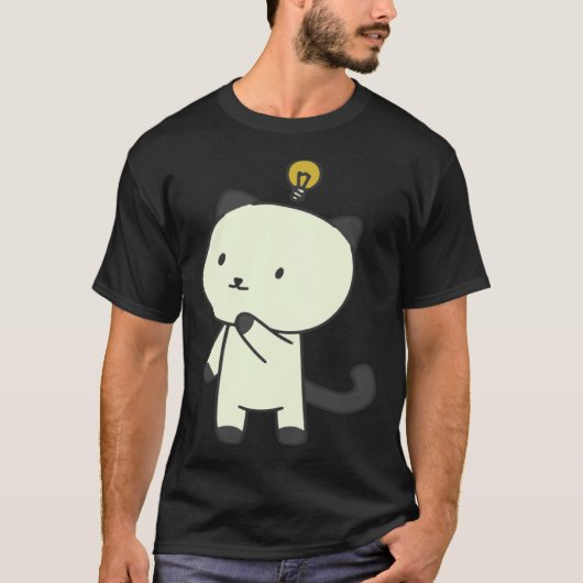 kat  lamp denken t-shirt (Voorkant)