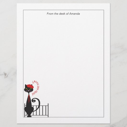 Kat-laptoppapier Briefhoofd (Voorkant)