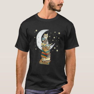 Kat Leesboeken Drinkende Koffie Maneschijn Boekenw T-shirt