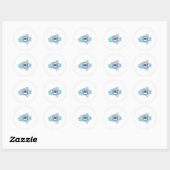 Kat leest boek ronde sticker (Vel)