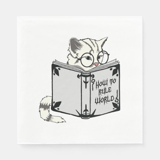 Kat leest boek servet (Voorkant)