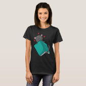 Kat leest een boek t-shirt (Voorkant volledig)
