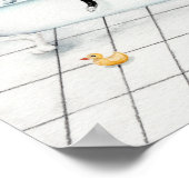 Kat leest krant in bad poster (Hoek)