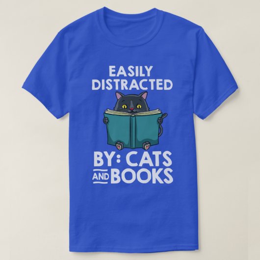 Kat leest lezer leest librarian t-shirt (Design voorkant)
