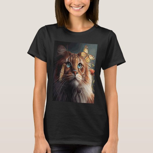 Kat Leeuw Vlinder T-shirt (Voorkant)
