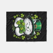 Kat Leprechaun Clover St. Patricks Day Vrouwen Mei Fleece Deken (Voorkant (Horizontaal))