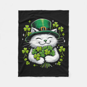 Kat Leprechaun Clover St. Patricks Day Vrouwen Mei Fleece Deken
