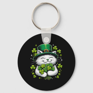 Kat Leprechaun Clover St. Patricks Day Vrouwen Mei Sleutelhanger