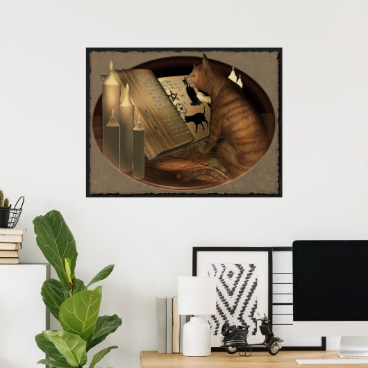 Kat Lessons-afdrukken bestuderen Poster (Thuiskantoor)