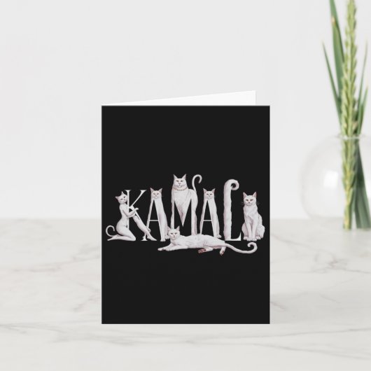Kat Lettering Kunst - Kamala Harris 2024 Kaart (Voorkant)