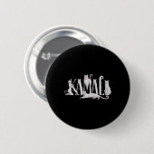 Kat Lettering Kunst - Kamala Harris 2024 Ronde Button 5,7 Cm (Voorkant /achterkant)